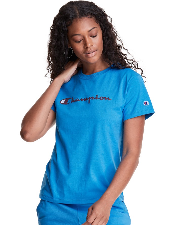 Camiseta Champion Mujer - Classic ( Azules ) 4371689-XO